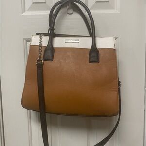 Nine West colorblock leather shoulder handbag purse medium size